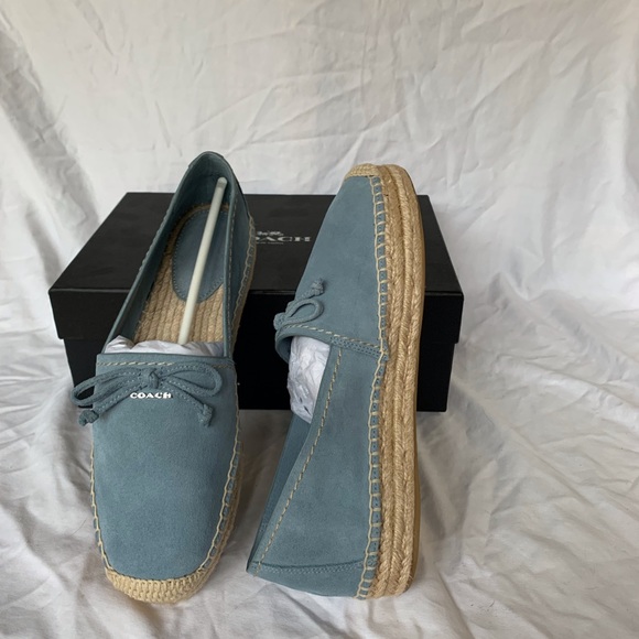 Coach Rae Cornflower Suede Espadrilles 7,5 - Picture 5 of 8